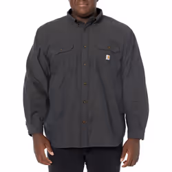 Carhartt Men's Loose Fit Midweight Chambray Long-Sleeve Shirt (Big & Tall)  Black Chambray  XX-Large Tall