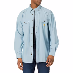 Carhartt Men's Loose Fit Midweight Chambray Long-Sleeve Shirt  Blue Chambray  Large