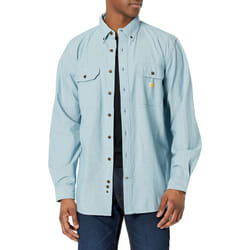 carhartt Mens Loose Fit Midweight chambray Long-Sleeve Shirt Big  Tall  Blue chambray  XX-Large Tall