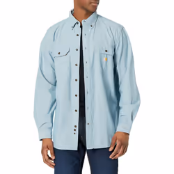 carhartt Mens Loose Fit Midweight chambray Long-Sleeve Shirt Big  Tall  Blue chambray  X-Large Tall