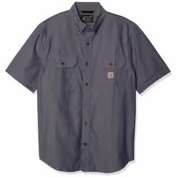 carhartt mens Original Fit Short Sleeve Big Tall Work Utility Button Down Shirt Denim Blue chambray XX-Large Big Tall US