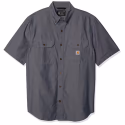 carhartt mens Original Fit Short Sleeve Big  Tall Work Utility Button Down Shirt  Denim Blue chambray  X-Large Big Tall US