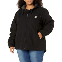 Carhartt Women's Loose Fit Washed Duck Sherpa Lined Jacket  Black  X-S