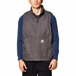 Carhartt Men's Sherpa Lined Mock-Neck Vest  Gravel  Large