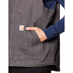 Carhartt Men's Sherpa Lined Mock-Neck Vest  Gravel  Large