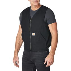 Carhartt Men's Relaxed Fit Washed Duck Sherpa-Lined Vest  Black  Small