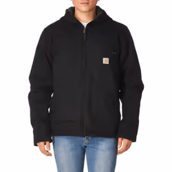 Carhartt Men's Relaxed Fit Washed Duck Sherpa-Lined Jacket  Black  X-Large