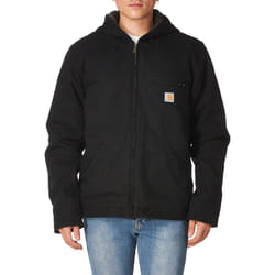 Carhartt Men's Relaxed Fit Washed Duck Sherpa-Lined Jacket  Black  X-Large
