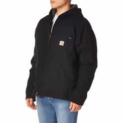 Carhartt Men's Relaxed Fit Washed Duck Sherpa-Lined Jacket  Black  X-Large