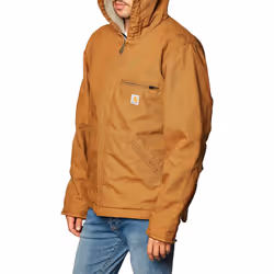 Carhartt Men's Relaxed Fit Washed Duck Sherpa-Lined Jacket  Carhartt Brown  Medium