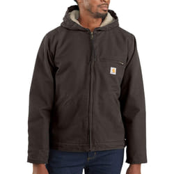 Carhartt mens Relaxed Fit Washed Duck Sherpa-lined Jacket Big & Tall Work Utility Outerwear  Dark Brown  Large Tall US