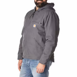 Carhartt Men's Relaxed Fit Washed Duck Sherpa-Lined Jacket  Gravel  Medium