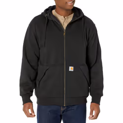 carhartt Mens Rain Defender Loose Fit Midweight Thermal-Lined Full-Zip Sweatshirt Black X-Large