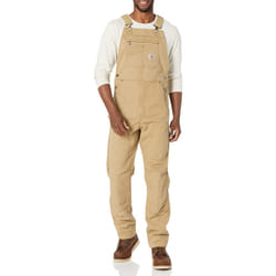 Carhartt mens Rugged Flex Relaxed Fit Canvas Bibs Overalls  Dark Khaki