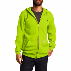 Carhartt Men's Loose Fit Midweight Full-Zip Sweatshirt Brite Lime X-Small