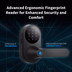 Aqara Smart Lock U300  Fingerprint Keyless Entry Door Lock with Handle  Matter Over Thread with Apple Home Keys  Touchscreen Keypad  Smart Lever Lock