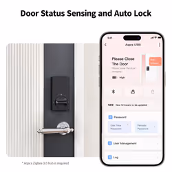 Aqara Smart Lock U50  Keyless Entry Door Lock with Apple Home Key  Bluetooth Deadbolt Lock  App Remote Control  Supports Apple HomeKit  Matter  Google