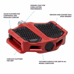 SHIMANO PD- EF205 Everyday Riding Flat Pedal  Red  One Size