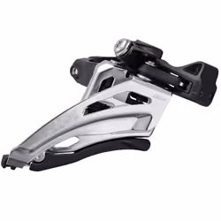 Shimano Deore FD-M4100-M Front Derailleur - 10 Speed  Double  Side Swing  Front Pull  Clamp Band  Silver/Black