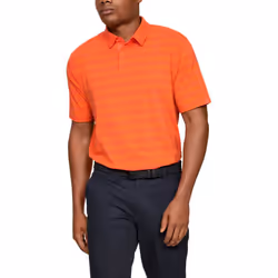 Under Armour Mens CC Scramble Stripe Charged Cotton Polo Shirt - S, Papaya
