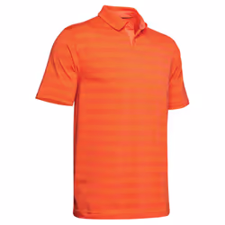 Under Armour Mens CC Scramble Stripe Charged Cotton Polo Shirt - S, Papaya