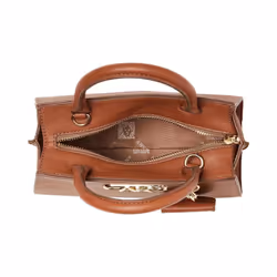 Anne Klein Convertible Mini Satchel with AK Bevel Logo  Chestnut