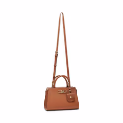 Anne Klein Convertible Mini Satchel with AK Bevel Logo  Chestnut