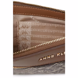 Anne Klein AK Snake Trimmed Zip Clutch with Wristlet  Chestnut/Chestnu