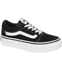 Vans Kids Ward Platform Chunky Canvas Trainers Sneakers Shoes - Black - 13K, Black