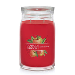 Yankee Candle Macintosh Scented  Signature 20oz Large Jar 2-Wick Candle  Over 60 Hours of Burn Time