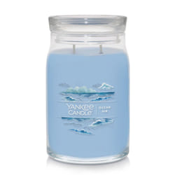 Yankee Candle Ocean Air Scented  Signature 20oz Large Jar 2-Wick Candle  Over 60 Hours of Burn Time