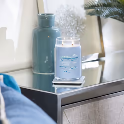 Yankee Candle Ocean Air Scented  Signature 20oz Large Jar 2-Wick Candle  Over 60 Hours of Burn Time