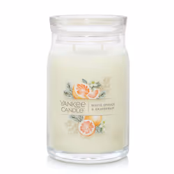 Yankee Candle White Spruce & Grapefruit Scented  Signature 20oz Large Jar 2-Wick Candle  Over 60 Hours of Burn Time Yellow  C ...
