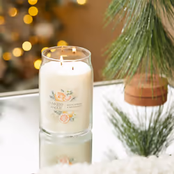 Yankee Candle White Spruce & Grapefruit Scented  Signature 20oz Large Jar 2-Wick Candle  Over 60 Hours of Burn Time Yellow  Christmas | Holiday Candle