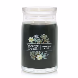 Yankee Candle Silver Sage & Pine Scented  Signature 20oz Large Jar 2-Wick Candle  Over 60 Hours of Burn Time  Christmas | Hol ...