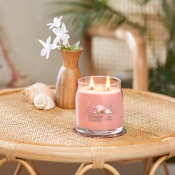Yankee Candle Pink Sands Scented  Signature 13oz Medium Jar 2-Wick Candle  Over 35 Hours of Burn Time