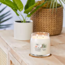 Yankee Candle Coconut Beach Scented  Signature 13oz Medium Jar 2-Wick Candle  Over 35 Hours of Burn Time