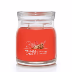 Yankee Candle Sparkling Cinnamon Scented Signature 13oz Medium Jar 2-Wick Candle Over 35 Hours of Burn Time Christmas | Ho ...