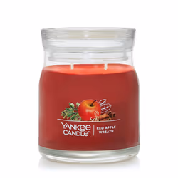Yankee Candle Red Apple Wreath Scented Signature 13oz Medium Jar 2-Wick Candle Over 35 Hours of Burn Time Christmas | Holi ...