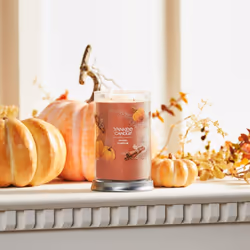 Yankee Candle Spiced Pumpkin Scented  Signature 20oz Large Tumbler 2-Wick Candle  Over 60 Hours of Burn Time