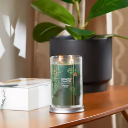 Yankee Candle Balsam & Cedar Scented  Signature 20oz Large Tumbler 2-Wick Candle  Over 60 Hours of Burn Time - Christmas | Holiday Fragrance