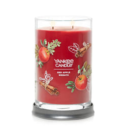 Yankee Candle Red Apple Wreath Scented  Signature 20oz Large Tumbler 2-Wick Candle  Over 60 Hours of Burn Time  Christmas | Holiday Candle
