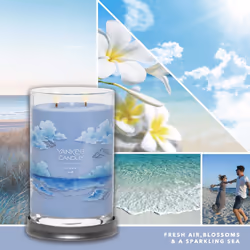 Yankee Candle Ocean Air Scented  Signature 20oz Large Tumbler 2-Wick Candle  Over 60 Hours of Burn Time