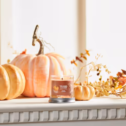 Yankee Candle Spiced Pumpkin Scented  Signature 4.3oz Small Tumbler Single Wick Candle  Over 20 Hours of Burn Time