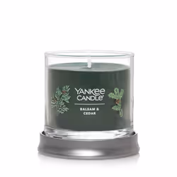 Yankee Candle Balsam & Cedar Scented Signature 4.3oz Small Tumbler Single Wick Candle Over 20 Hours of Burn Time Christmas ...