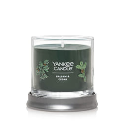 Yankee Candle Balsam & Cedar Scented  Signature 4.3oz Small Tumbler Single Wick Candle  Over 20 Hours of Burn Time  Christmas | Holiday Candle