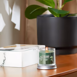 Yankee Candle Balsam & Cedar Scented  Signature 4.3oz Small Tumbler Single Wick Candle  Over 20 Hours of Burn Time  Christmas | Holiday Candle
