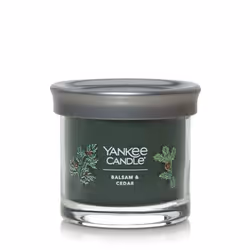 Yankee Candle Balsam & Cedar Scented  Signature 4.3oz Small Tumbler Single Wick Candle  Over 20 Hours of Burn Time  Christmas | Holiday Candle
