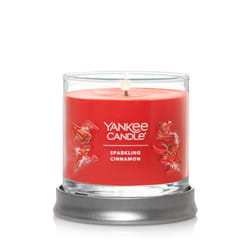 Yankee Candle Sparkling Cinnamon Scented  Signature 4.3oz Small Tumbler Single Wick Candle  Over 20 Hours of Burn Time  Christmas | Holiday Candle