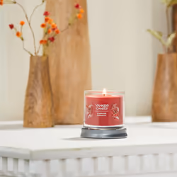 Yankee Candle Sparkling Cinnamon Scented  Signature 4.3oz Small Tumbler Single Wick Candle  Over 20 Hours of Burn Time  Christmas | Holiday Candle